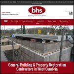 Screen shot of the B & H Property Services Ltd website.