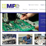 Screen shot of the MPE Electronics website.