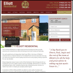 Screen shot of the Elliott Lettings Ltd website.