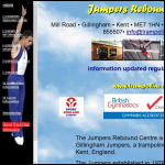 Screen shot of the Gillingham Jumpers Trampoline Club Ltd website.