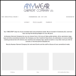 Screen shot of the Anywear Ltd website.