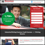 Screen shot of the Momentum Driving School website.
