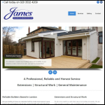 Screen shot of the E James Builders Ltd website.