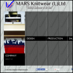 Screen shot of the Mars Knitwear Ltd website.
