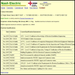 Screen shot of the Nash Electric Ltd website.