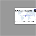 Screen shot of the R A D Associates Ltd website.
