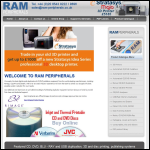 Screen shot of the RAM Peripherals website.