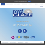 Screen shot of the Uniglaze Windows Ltd website.