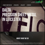 Screen shot of the Dalta Manufacturing (Leicester) Ltd website.