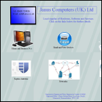 Screen shot of the Janus Computers Uk Ltd website.