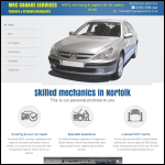 Screen shot of the MRC Garage Services website.