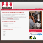 Screen shot of the P.H.V. Systems Ltd website.