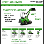 Screen shot of the Ant Hire Ltd website.