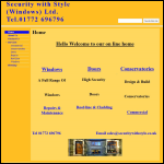 Screen shot of the Security With Style (Windows) Ltd website.