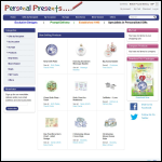 Screen shot of the Personal Presents Ltd website.