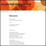 Screen shot of the Airpocket Designs Ltd website.