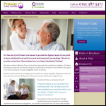 Screen shot of the Premiere Care (Southern) Ltd website.
