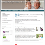 Screen shot of the Cambridgeshire Care Agency Ltd website.
