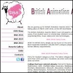 Screen shot of the British Animation Awards Ltd website.