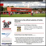 Screen shot of the Hythe Town Football Club website.