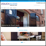Screen shot of the Zouch Audio Ltd website.