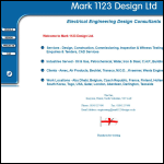 Screen shot of the Mark 1123 Design Ltd website.