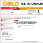 Screen shot of the R Z R Trading Ltd website.