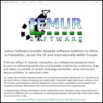 Screen shot of the Lemur Software Ltd website.