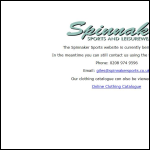 Screen shot of the Spinnaker Sports & Leisurewear Ltd website.