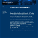 Screen shot of the Beltech Specialist Machinery Belting Ltd website.