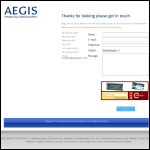 Screen shot of the Aegis Consultants Ltd website.