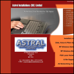 Screen shot of the Astral Installations (UK) Ltd website.