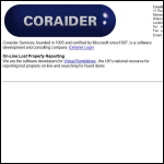 Screen shot of the Coraider Services Ltd website.