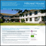 Screen shot of the Hillcrest House Ltd website.