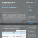 Screen shot of the Internet Services (UK) Ltd website.