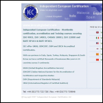 Screen shot of the Independent European Certification Ltd website.