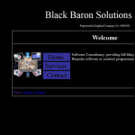Screen shot of the Black Baron Systems Ltd website.