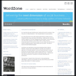 Screen shot of the Wordzone Ltd website.