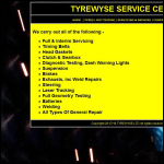 Screen shot of the Tyrewyse Ltd website.
