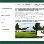 Screen shot of the Essex Frames & Marquees Ltd website.