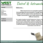 Screen shot of the West Controls Ltd website.