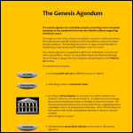 Screen shot of the The Genesis Agendum website.