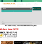 Screen shot of the Euro Sheet Metal Ltd website.