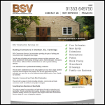 Screen shot of the B S V Construction Services Ltd website.