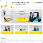 Screen shot of the Cathedral Pallet Trucks Ltd website.