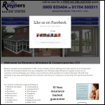 Screen shot of the Rimmers Windows & Conservatories Ltd website.