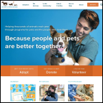 Screen shot of the The Animal Society website.