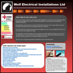 Screen shot of the Wolf Electrical Installations Ltd website.