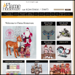 Screen shot of the Flame Homeware Ltd website.