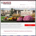 Screen shot of the Janus Alarms Ltd website.